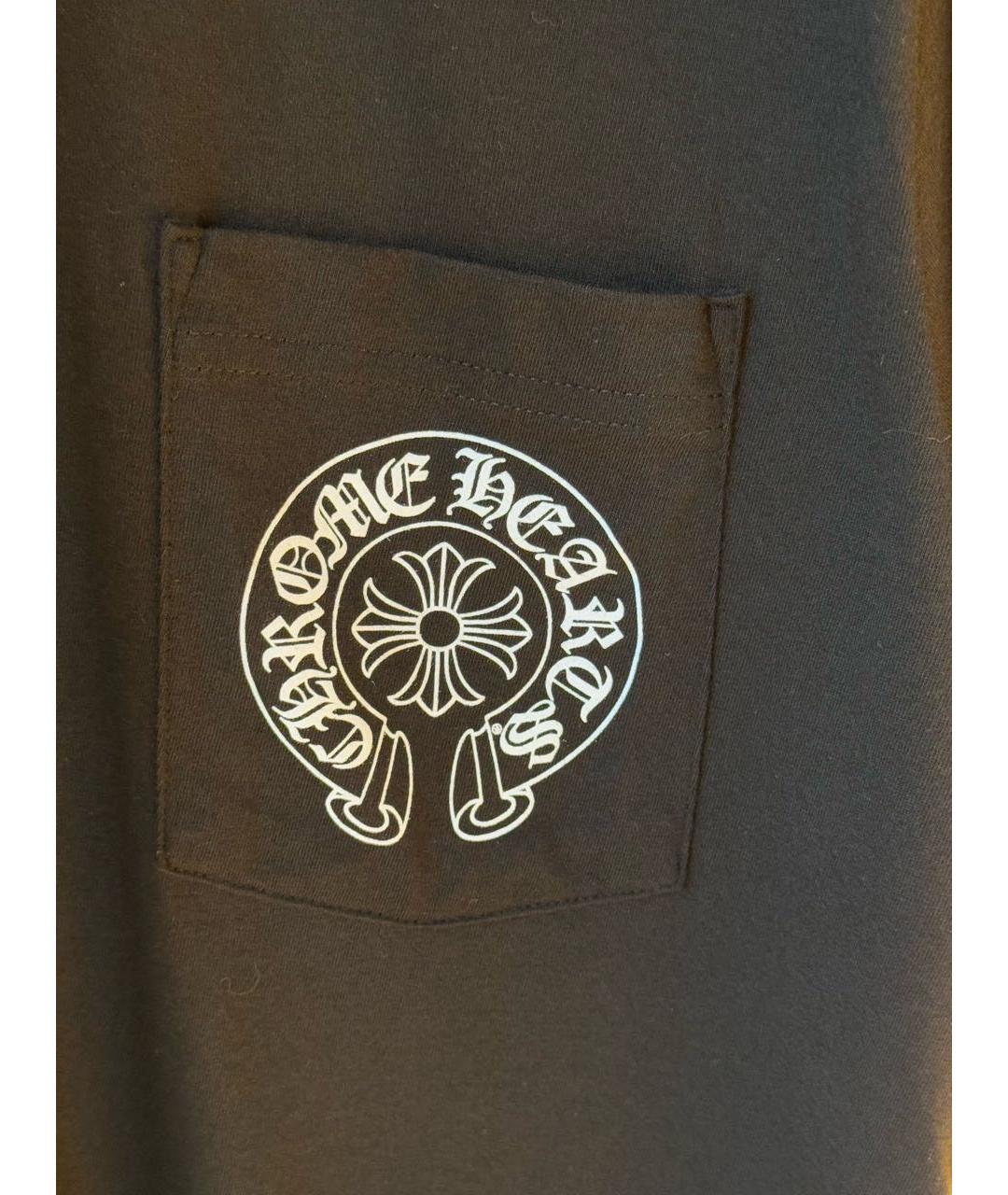 CHROME HEARTS Черная хлопковая футболка, фото 4