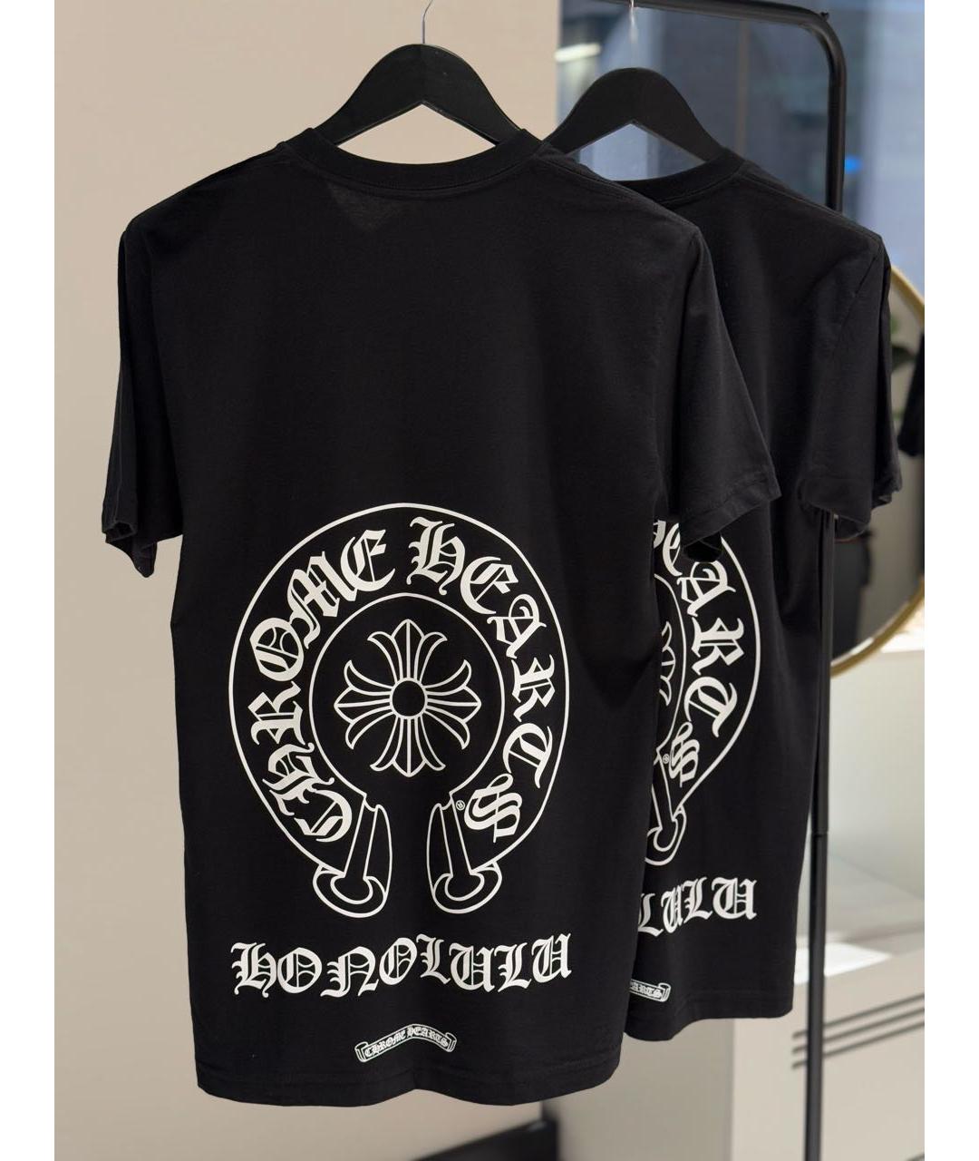 CHROME HEARTS Черная хлопковая футболка, фото 2