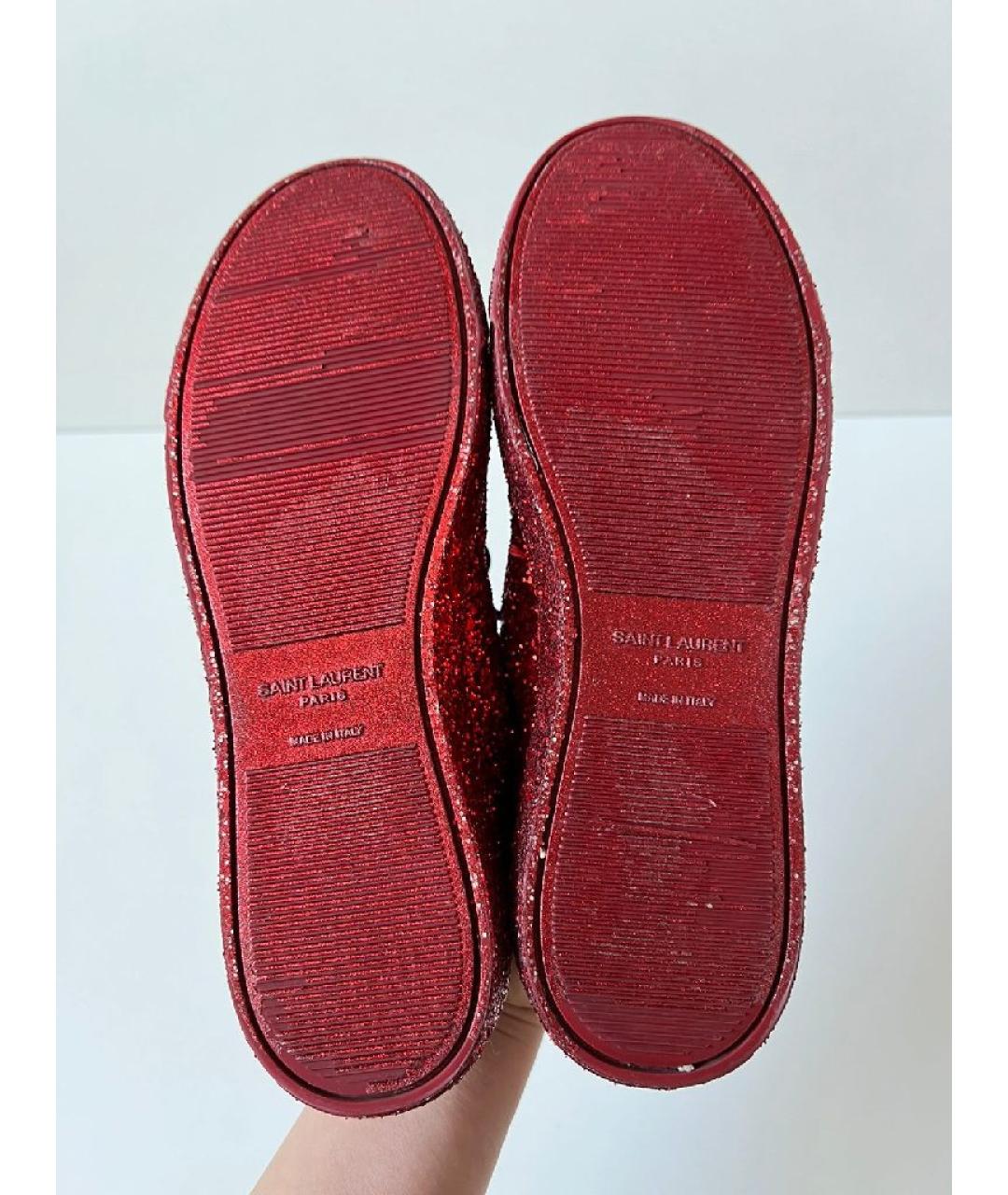 SAINT LAURENT Красные кроссовки, фото 5