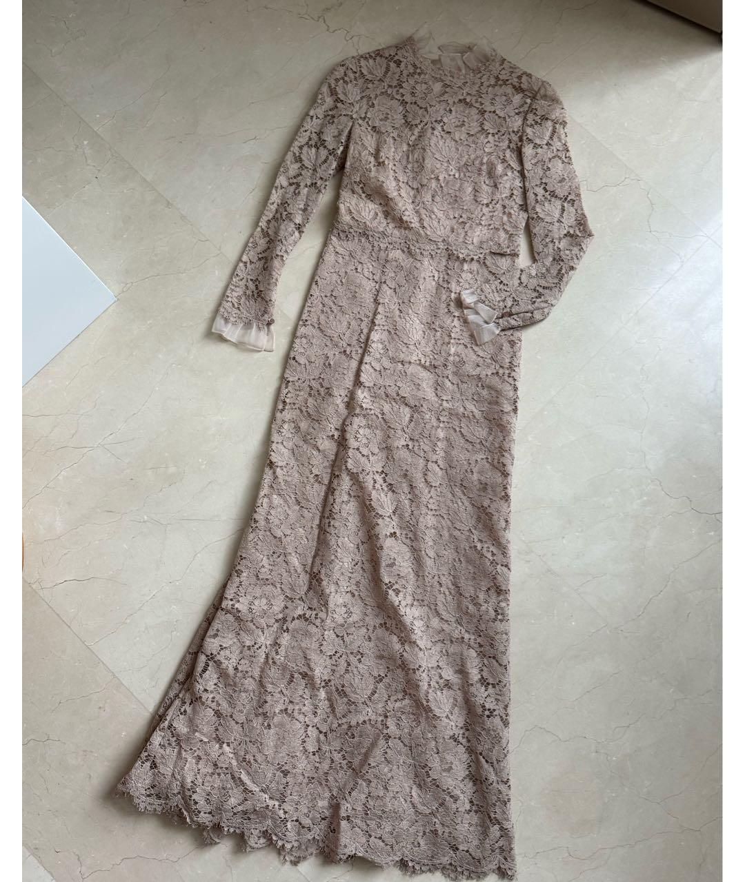 VALENTINO Бежевое хлопковое вечернее платье, фото 9