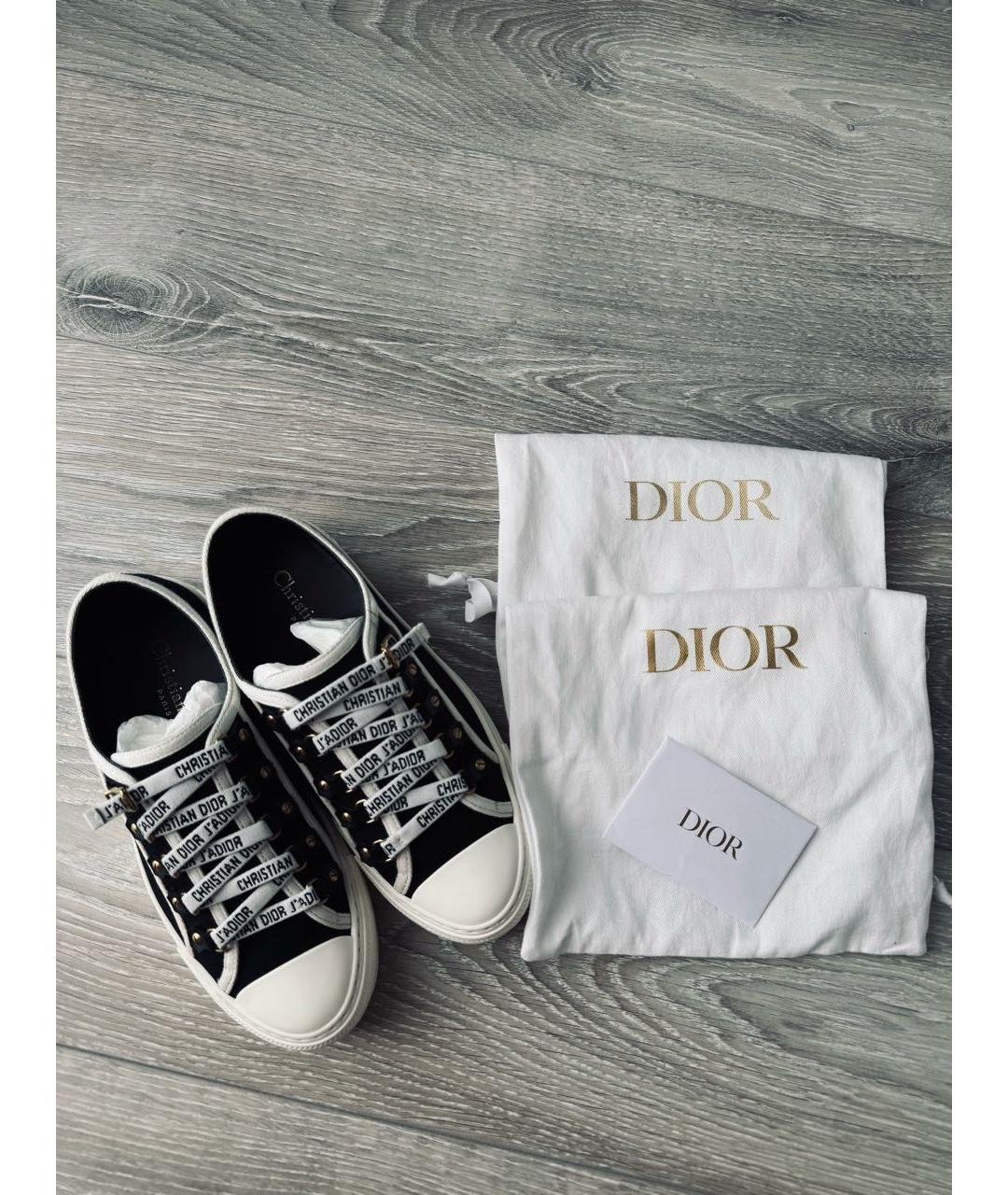 CHRISTIAN DIOR Черные текстильные кеды, фото 5