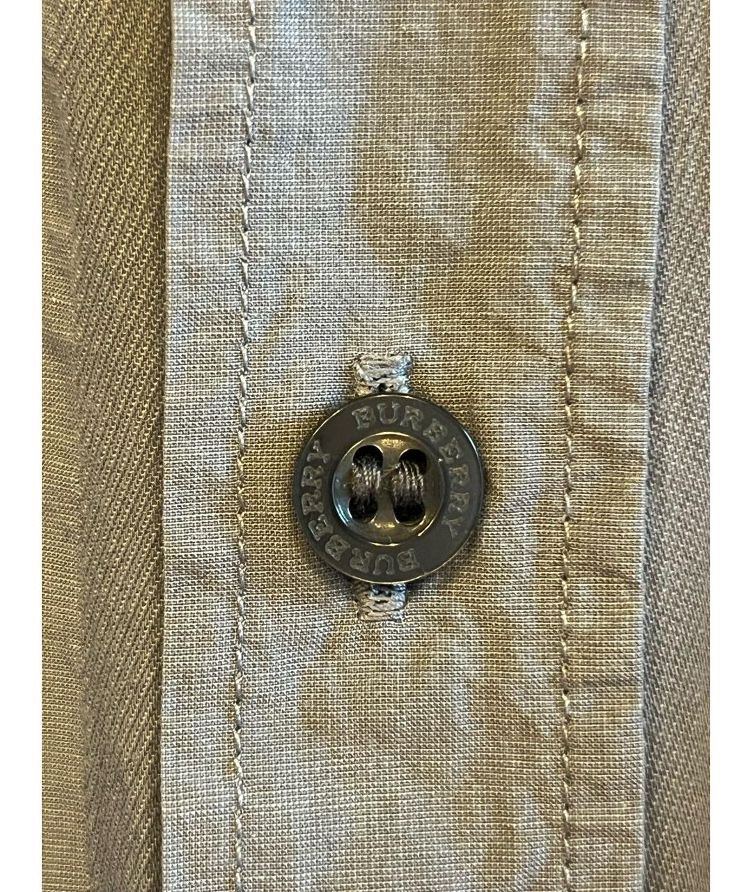 BURBERRY Серая хлопковая кэжуал рубашка, фото 8