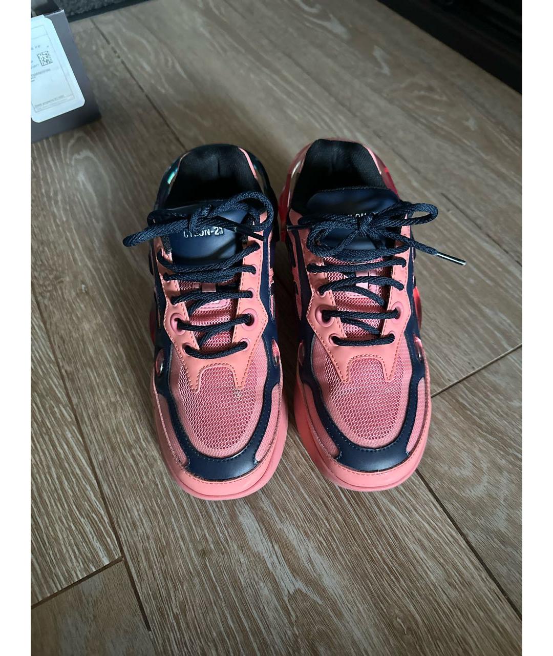 RAF SIMONS Розовые кроссовки из лакированной кожи, фото 2