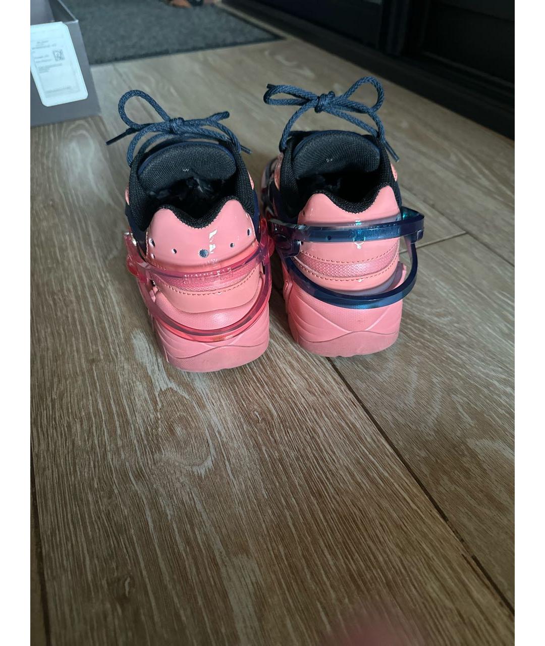 RAF SIMONS Розовые кроссовки из лакированной кожи, фото 4
