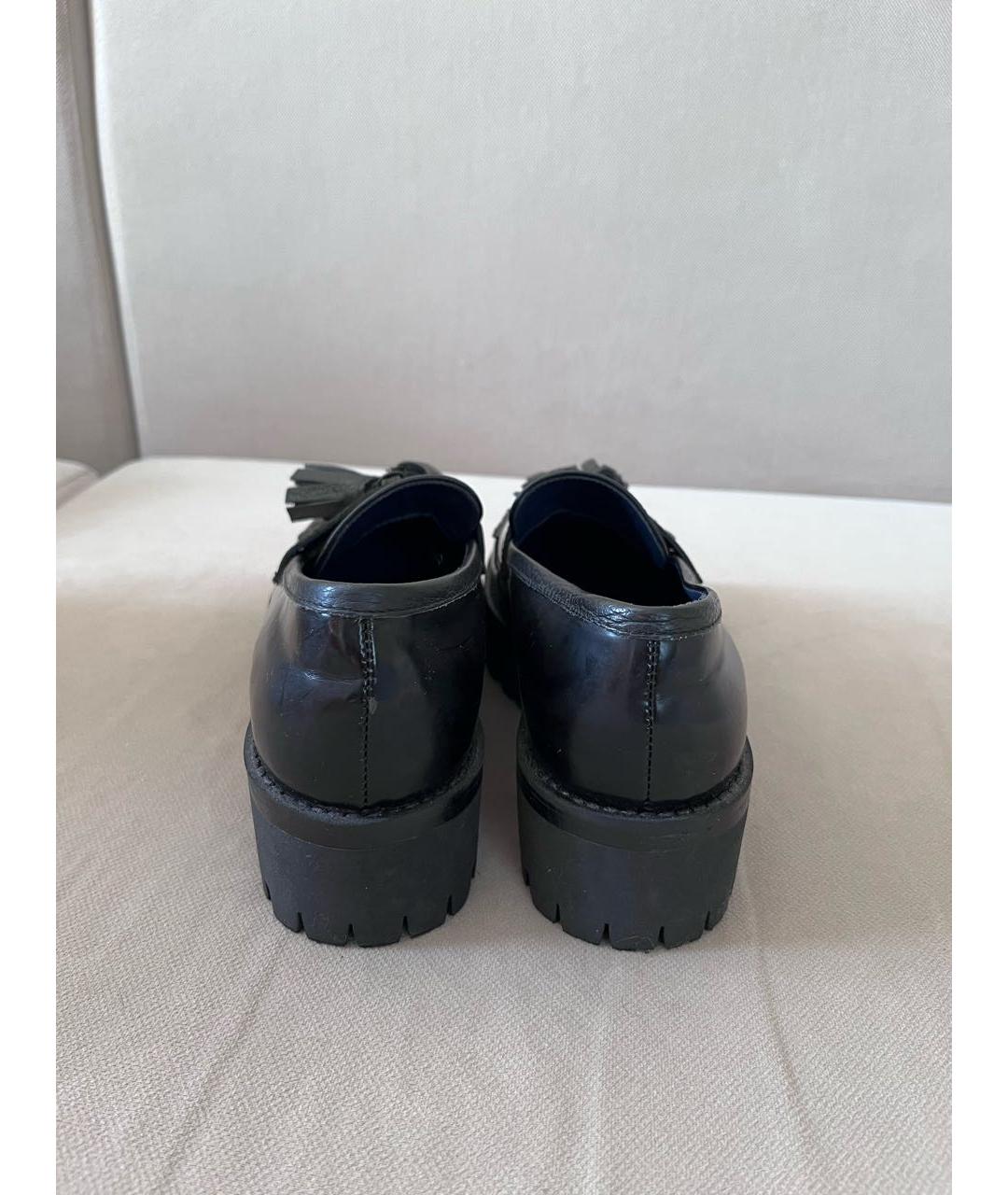 POLLINI Черные кожаные брогги и оксфорды, фото 4