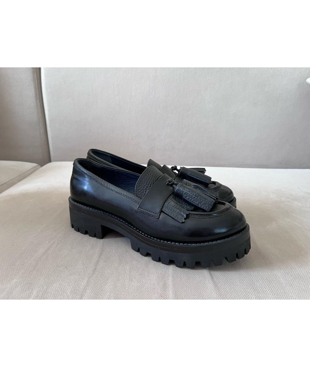 POLLINI Черные кожаные брогги и оксфорды, фото 9