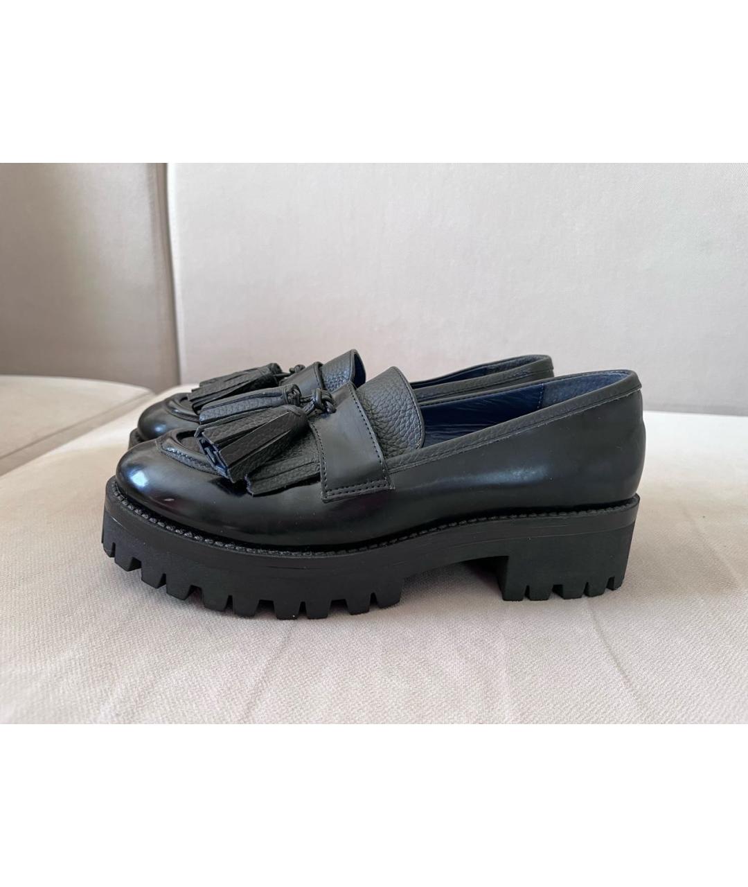 POLLINI Черные кожаные брогги и оксфорды, фото 6