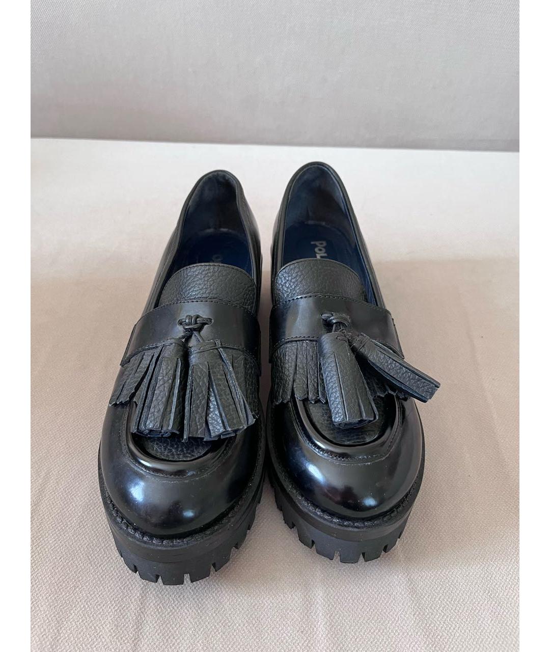 POLLINI Черные кожаные брогги и оксфорды, фото 5