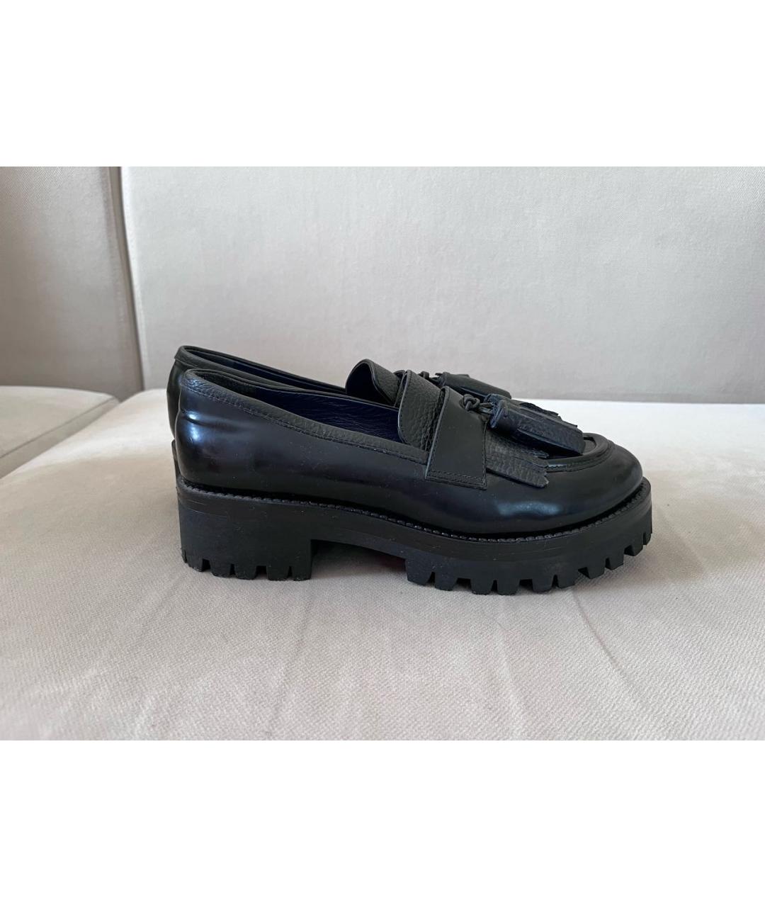 POLLINI Черные кожаные брогги и оксфорды, фото 7