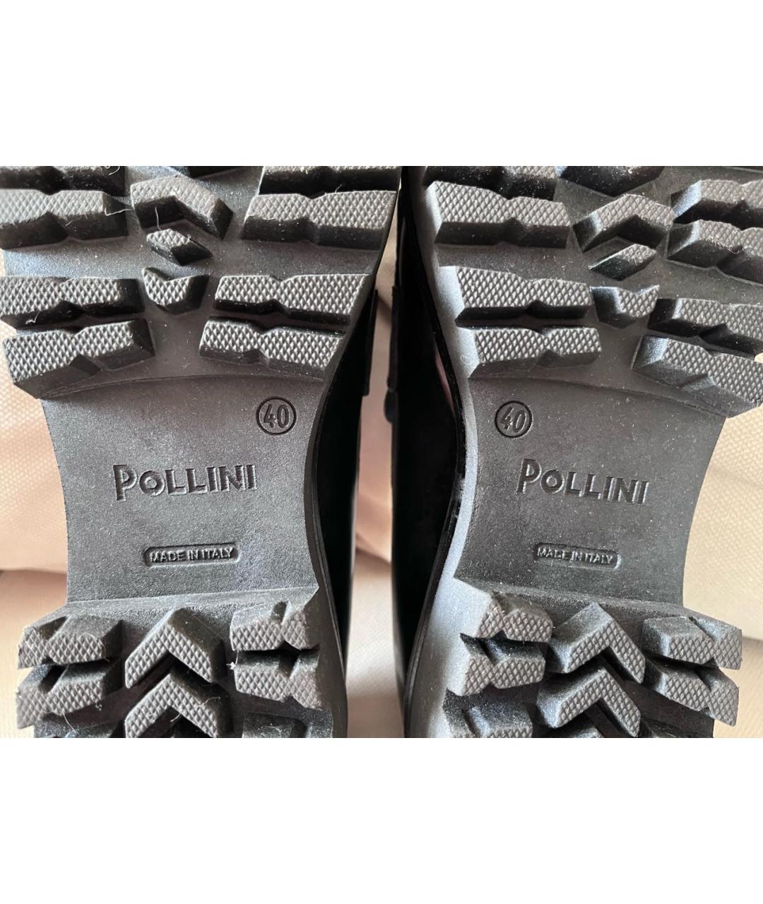 POLLINI Черные кожаные брогги и оксфорды, фото 8