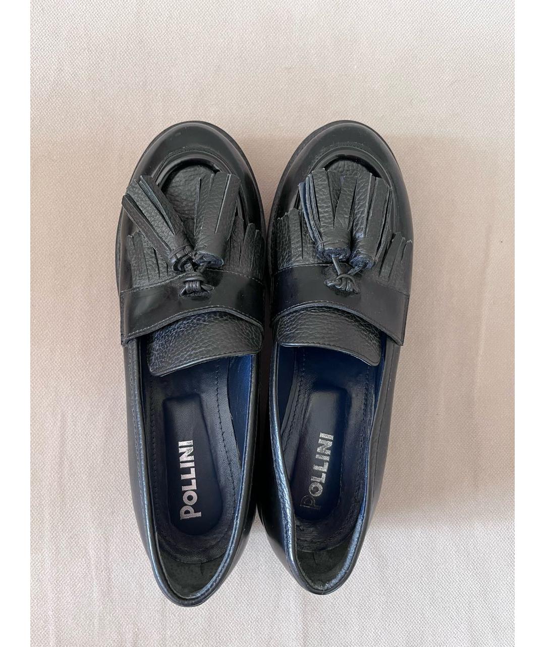 POLLINI Черные кожаные брогги и оксфорды, фото 3