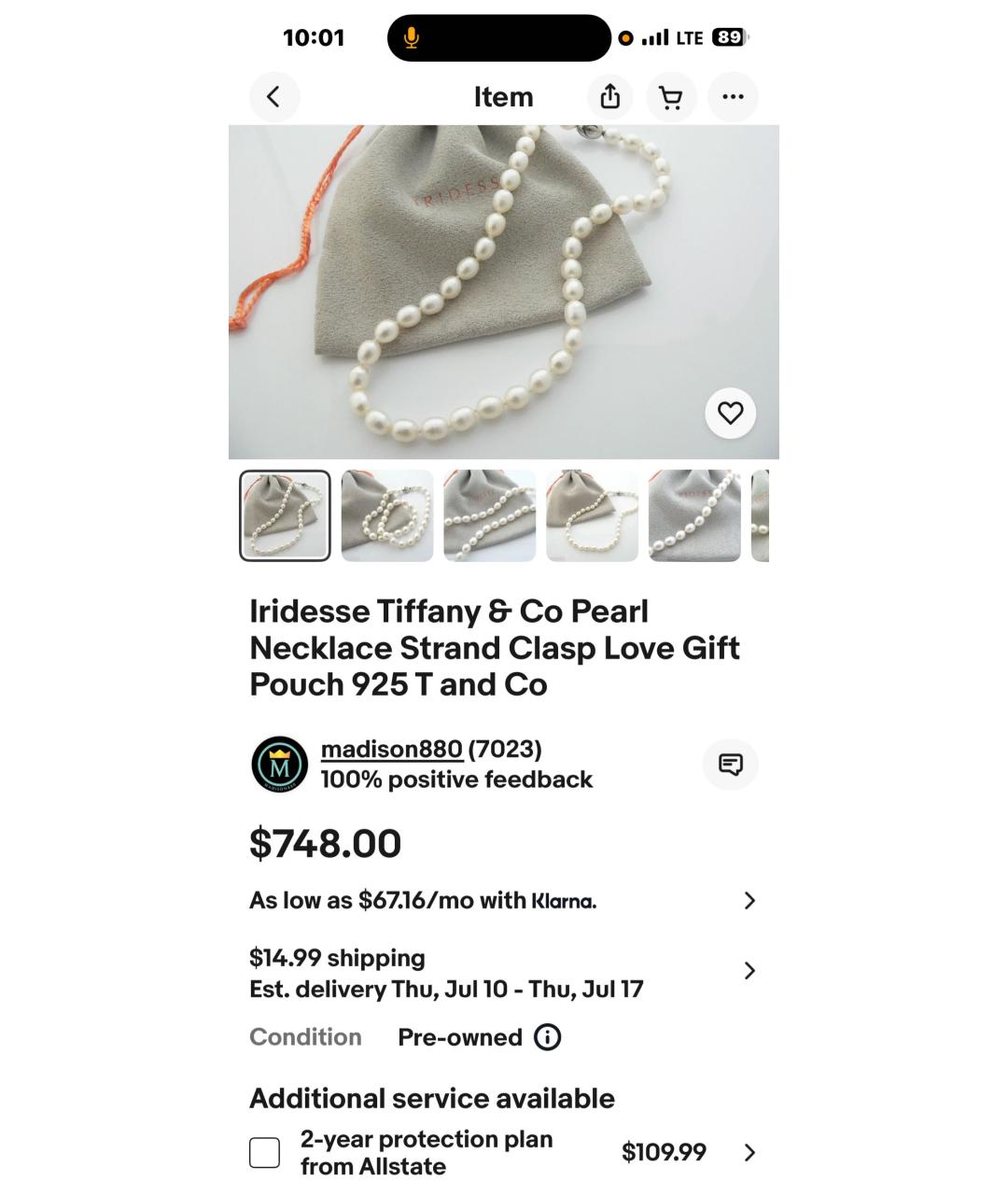 TIFFANY&CO Серебряное серебряное колье, фото 5