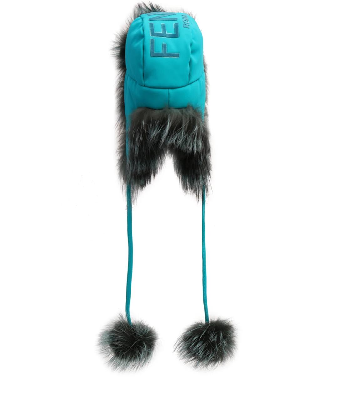 FENDI Бирюзовая шапка, фото 2