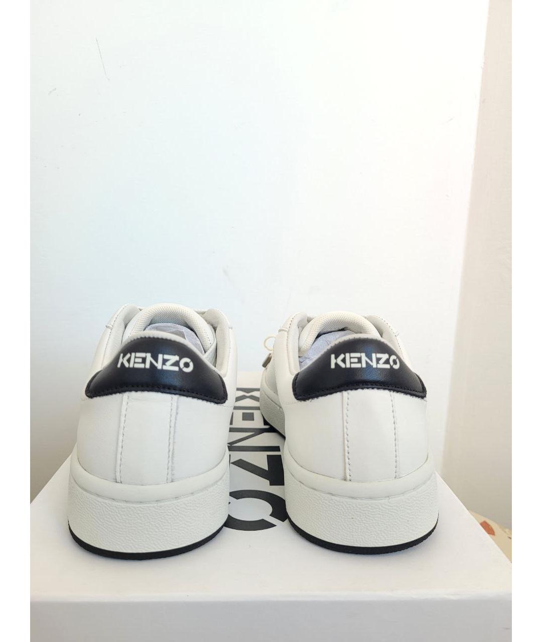 KENZO Белые кожаные кеды, фото 4