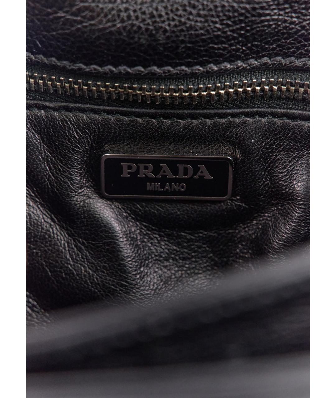 PRADA Черная кожаная сумка через плечо, фото 4