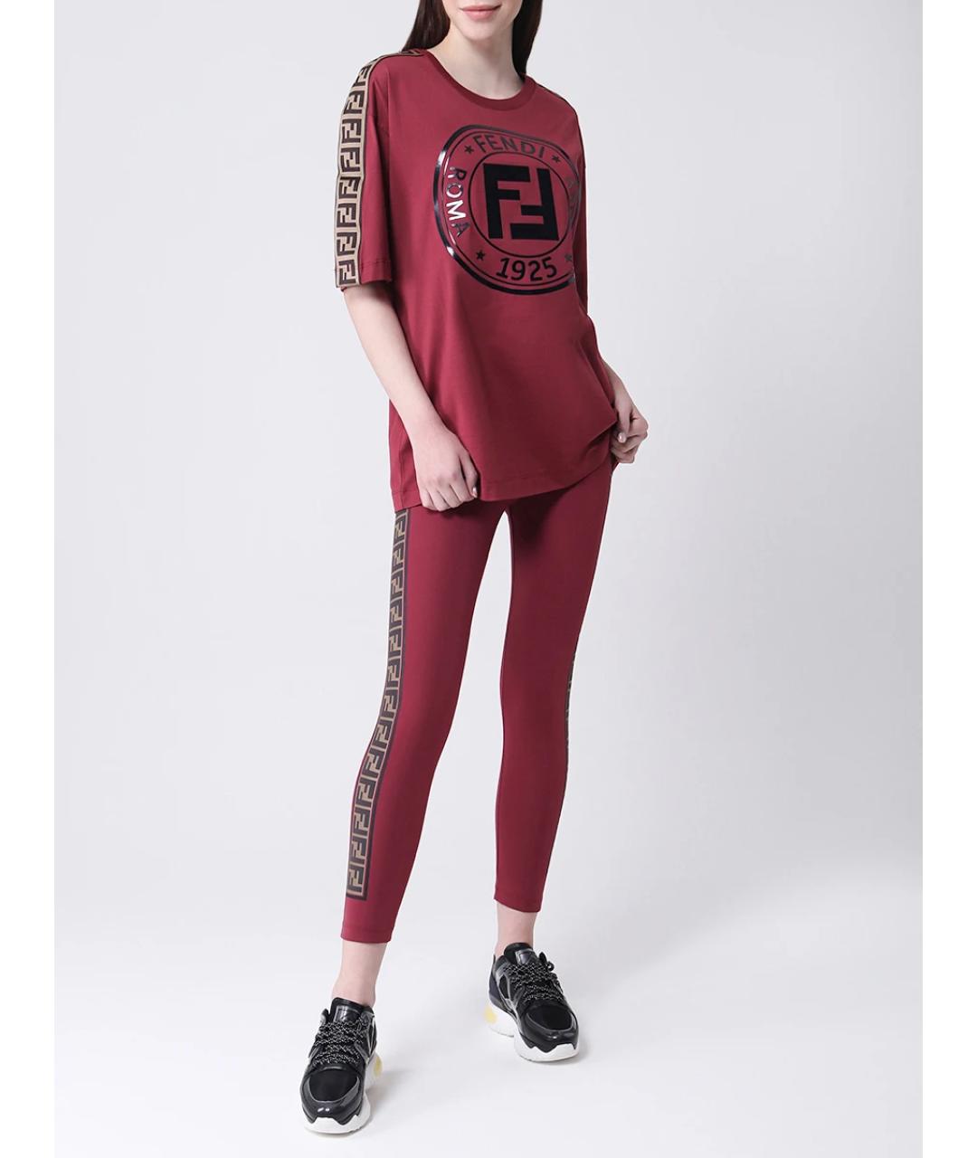 FENDI Бордовые спортивные брюки и шорты, фото 2