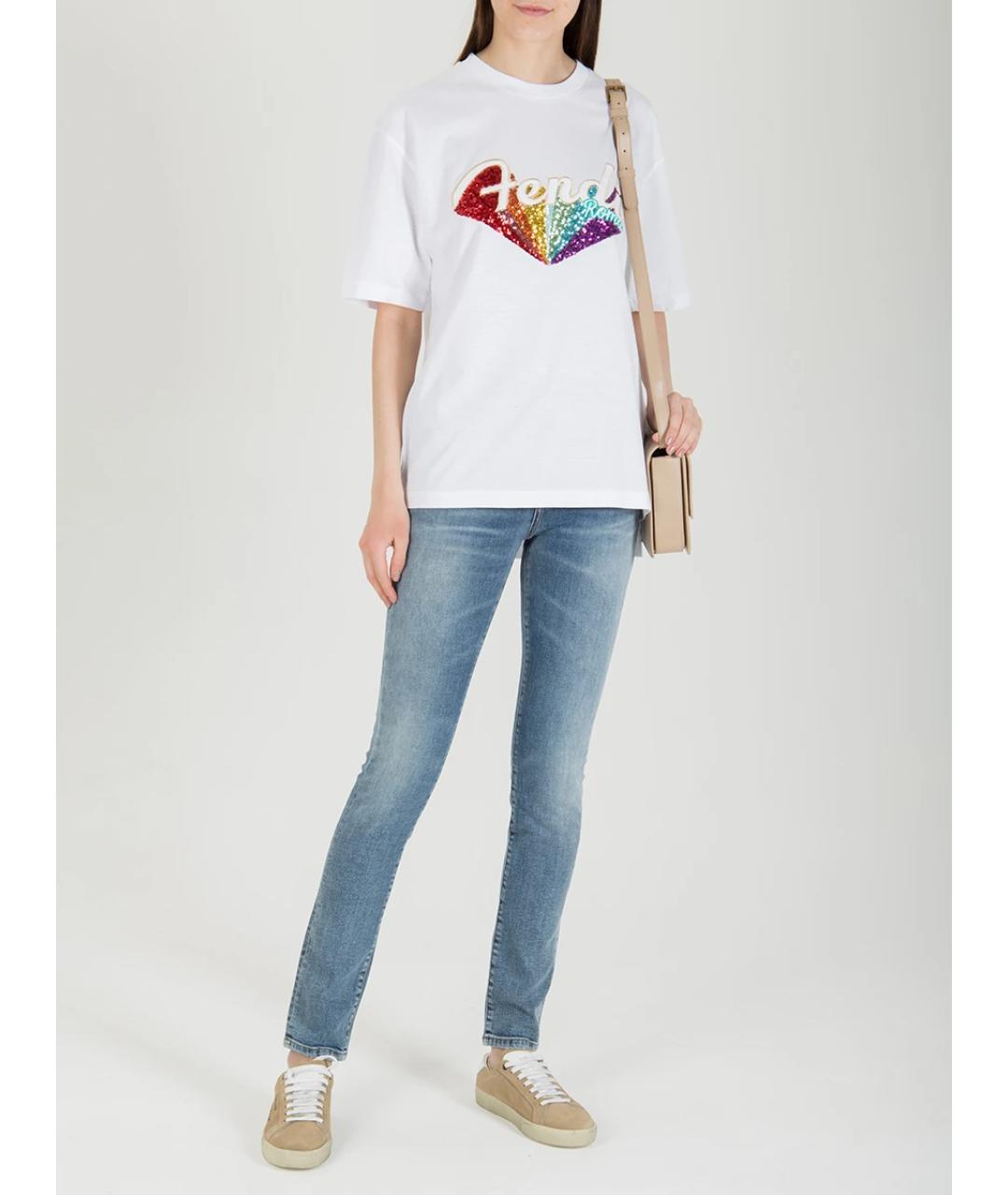 FENDI Белая хлопковая футболка, фото 2