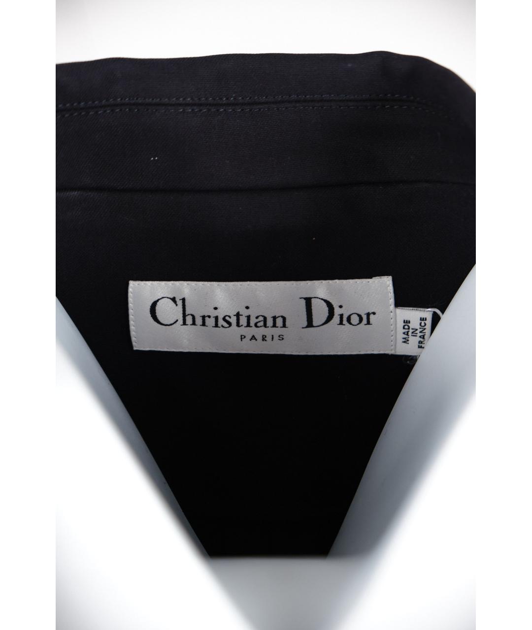 CHRISTIAN DIOR Темно-синее шерстяное повседневное платье, фото 3