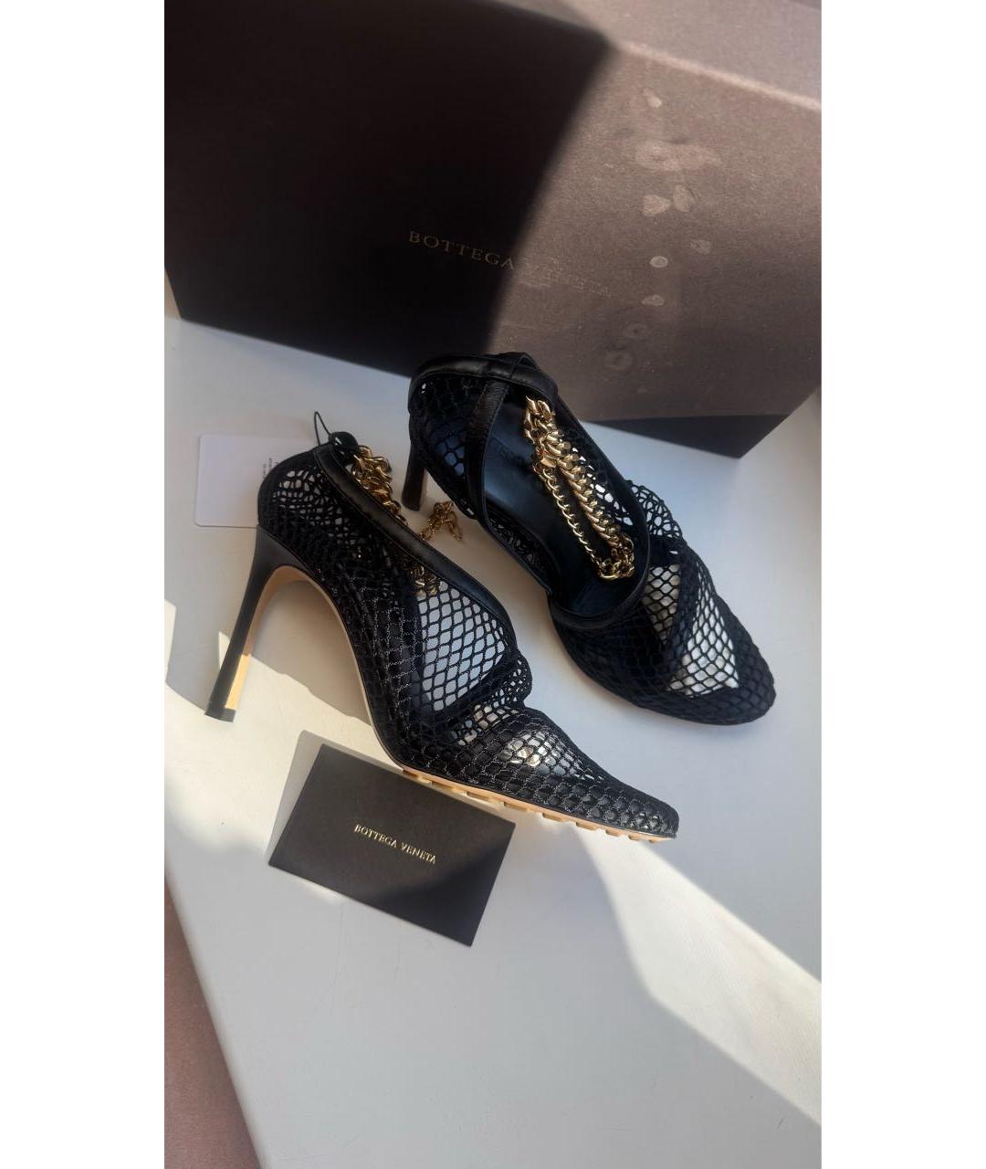 BOTTEGA VENETA Черные кожаные босоножки, фото 6