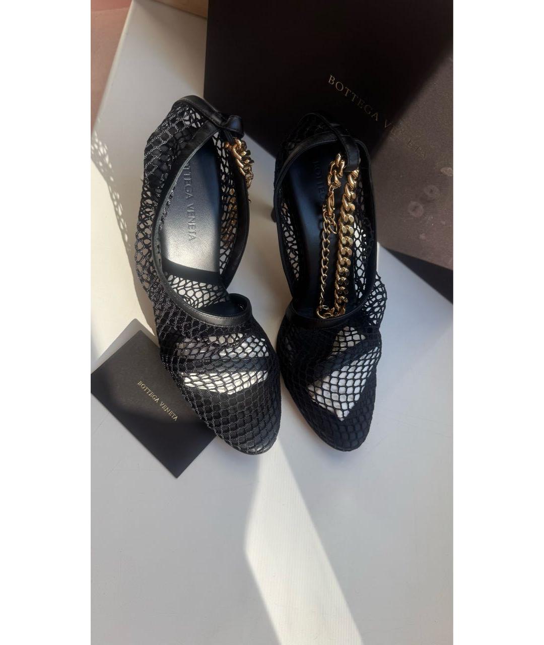 BOTTEGA VENETA Черные кожаные босоножки, фото 2