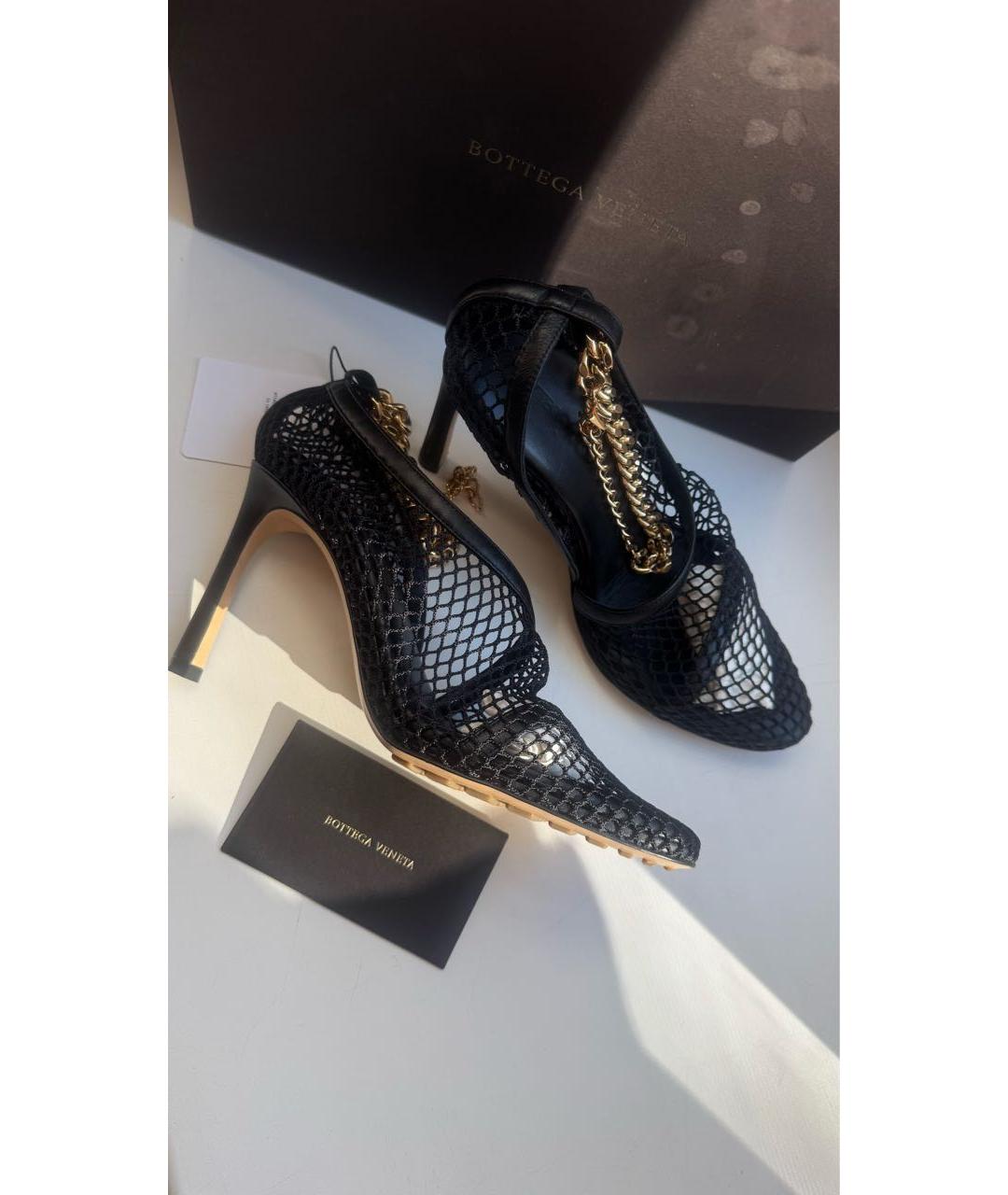 BOTTEGA VENETA Черные кожаные босоножки, фото 7