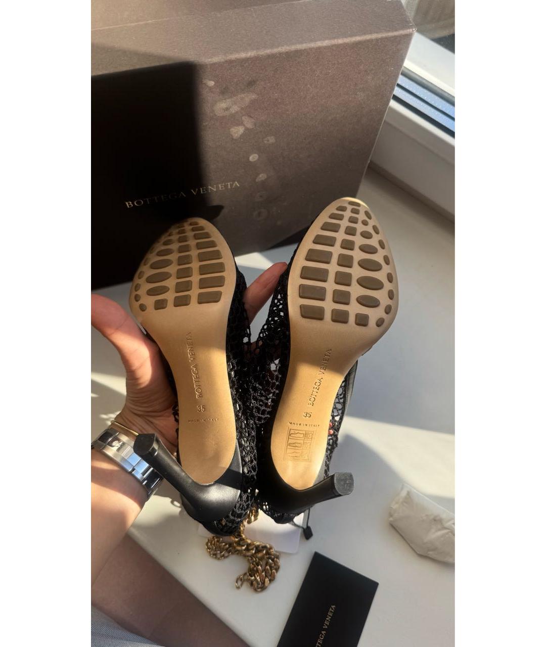 BOTTEGA VENETA Черные кожаные босоножки, фото 5
