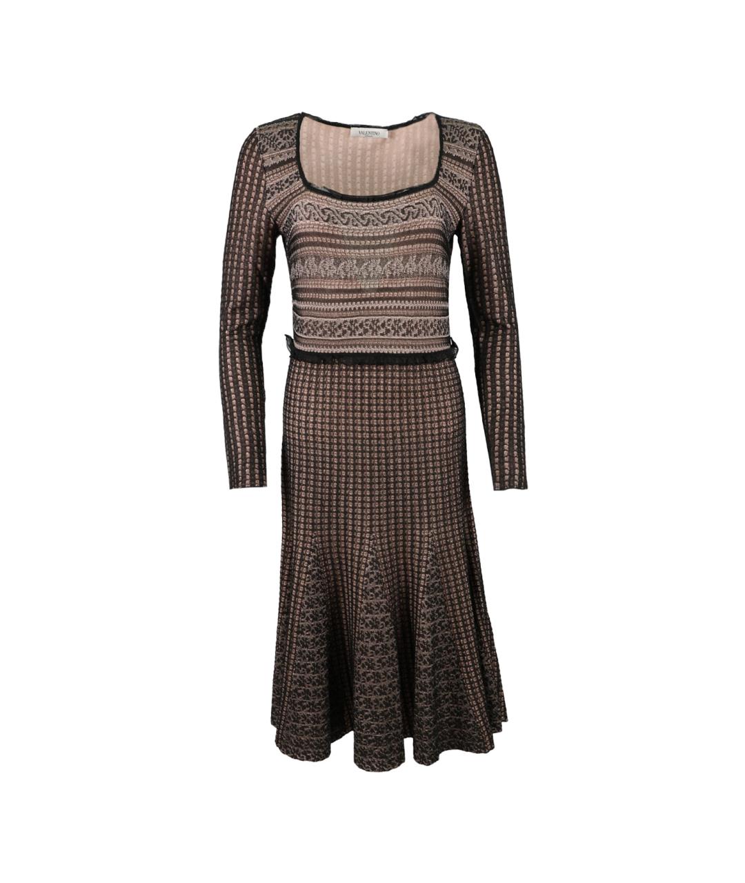 VALENTINO Черное шерстяное повседневное платье, фото 1