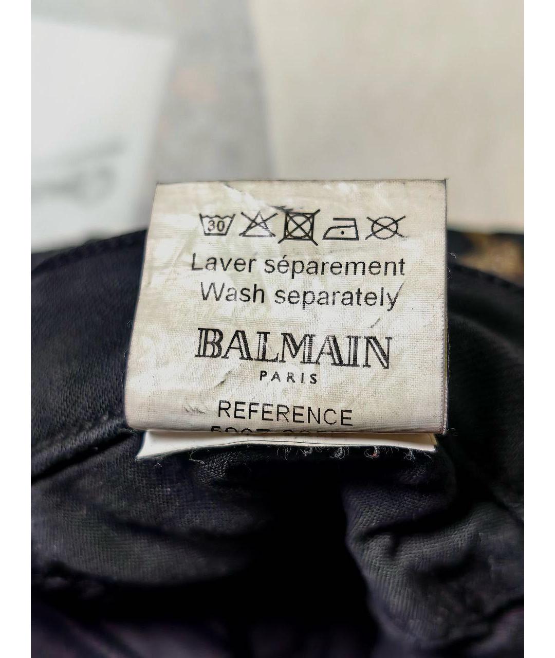 BALMAIN Золотые хлопко-эластановые джинсы слим, фото 5