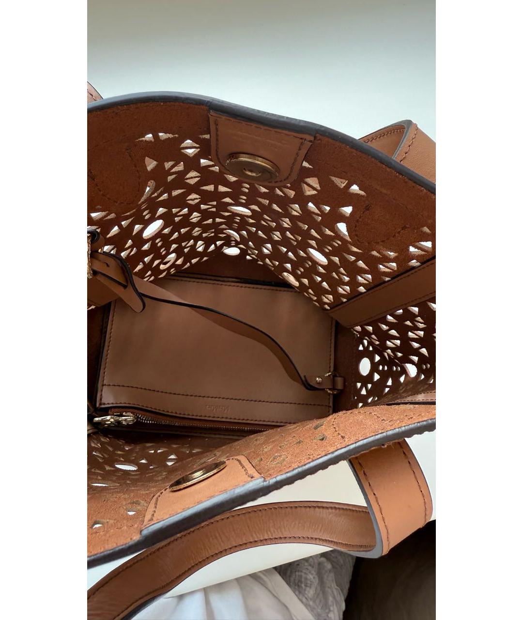 MAX MARA Коричневая кожаная сумка тоут, фото 5
