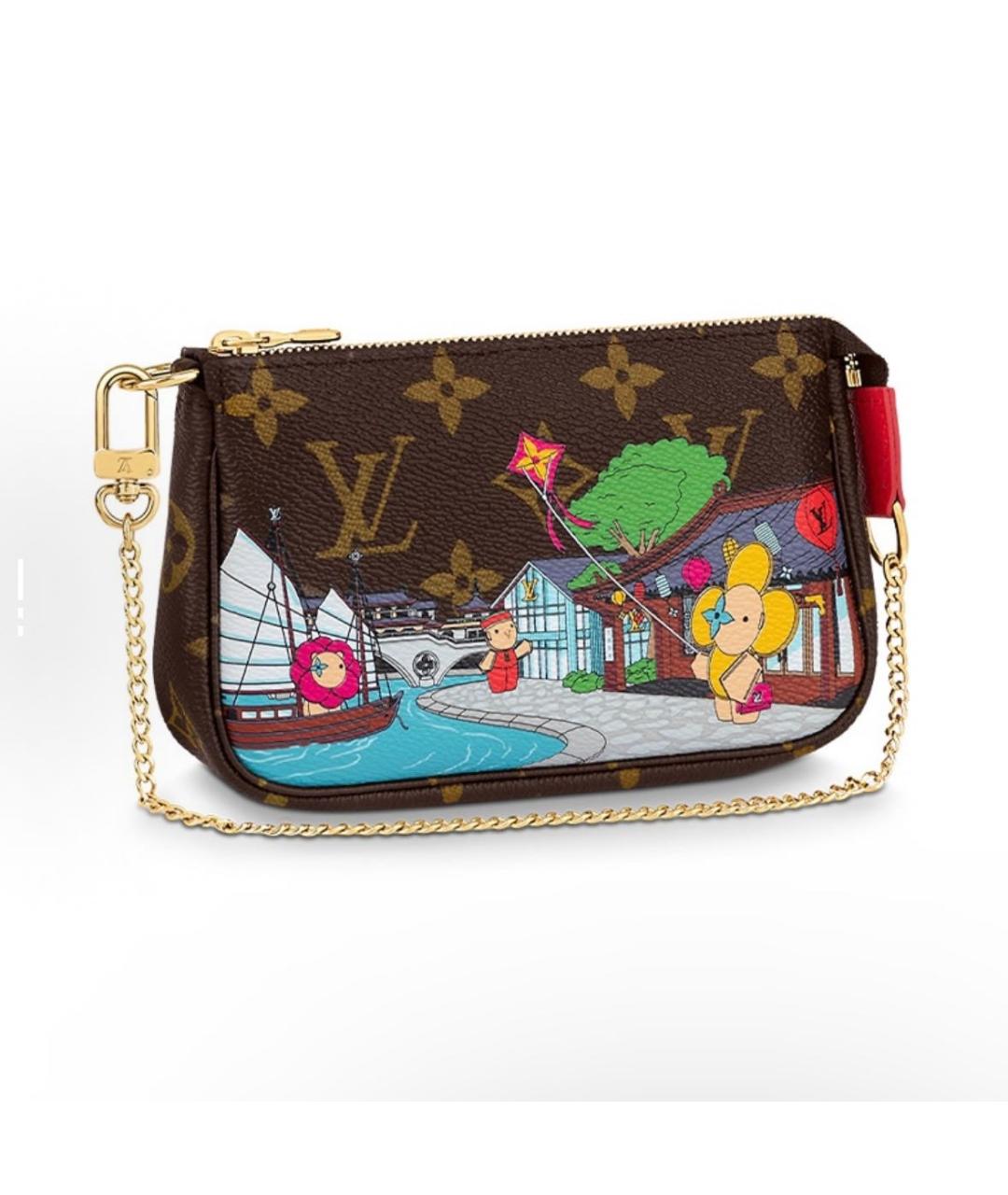LOUIS VUITTON Коричневая кожаная сумка с короткими ручками, фото 5