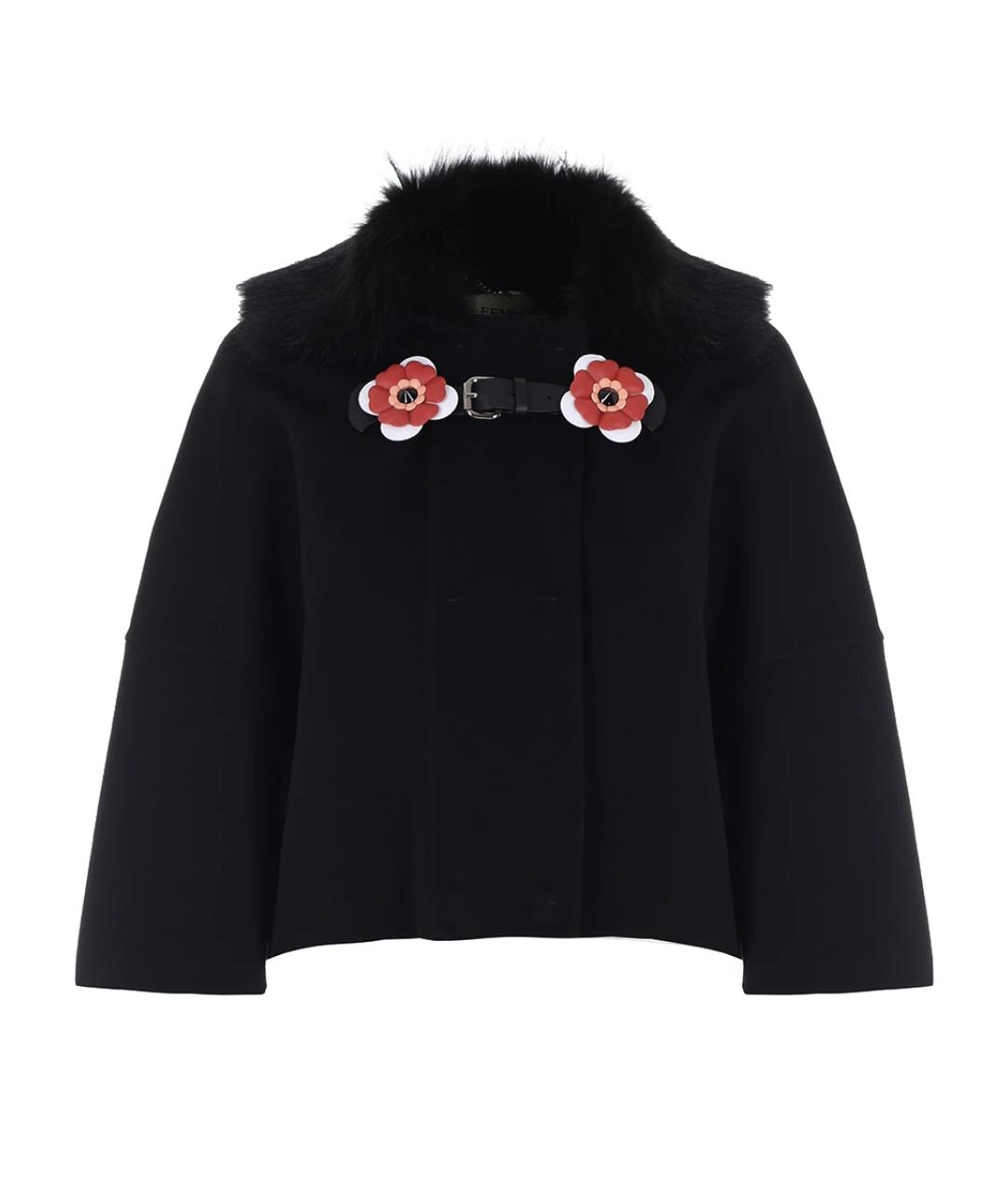 FENDI Черное пальто, фото 1