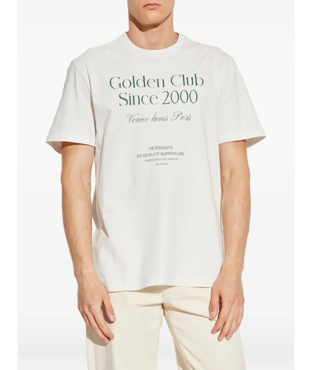 GOLDEN GOOSE DELUXE BRAND Белая хлопковая футболка, фото 4
