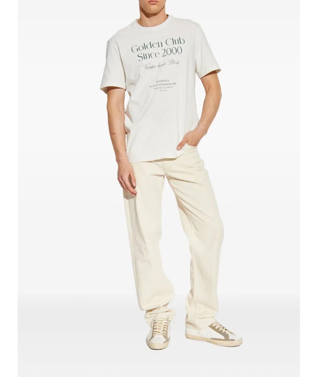 GOLDEN GOOSE DELUXE BRAND Белая хлопковая футболка, фото 2