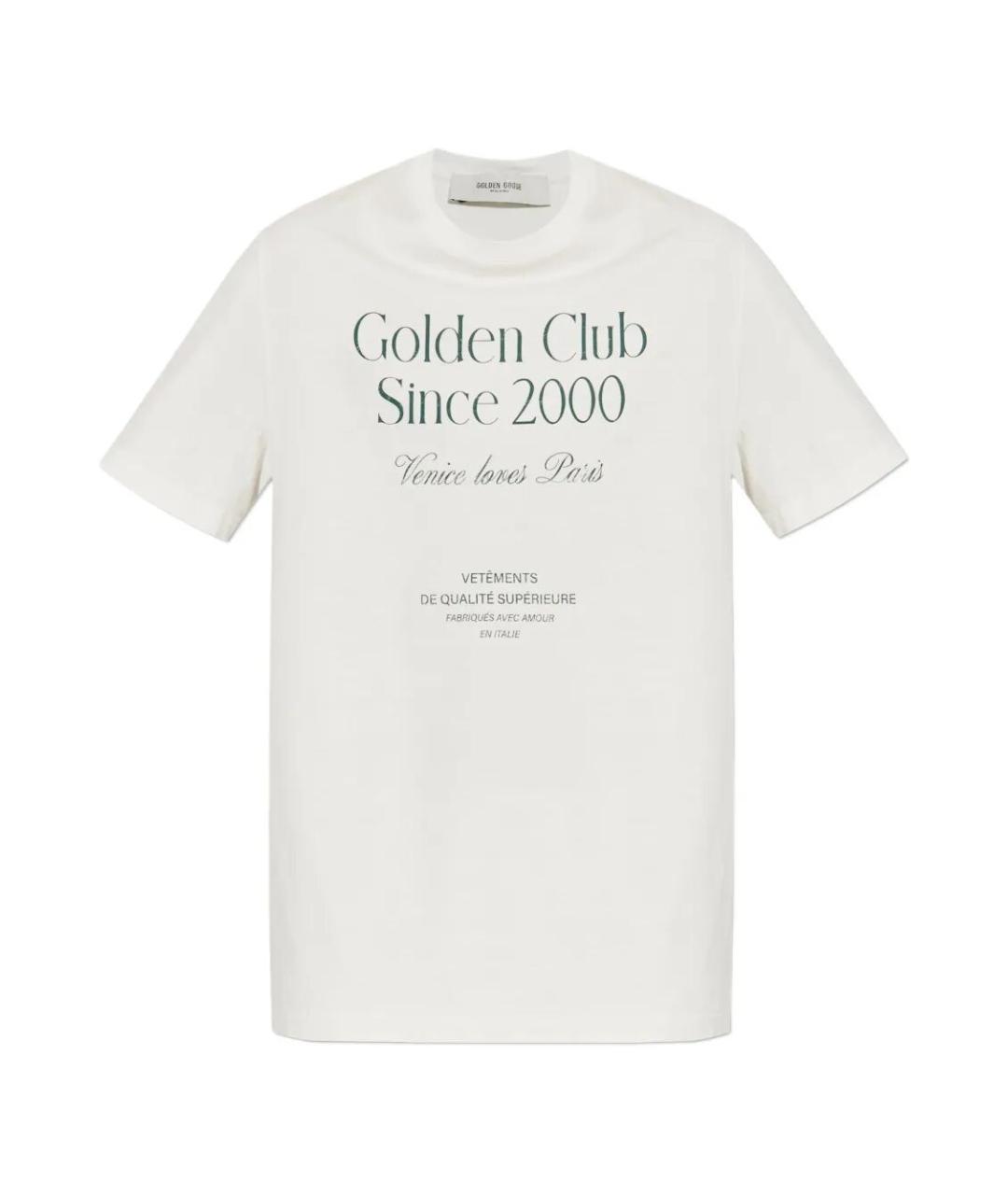 GOLDEN GOOSE DELUXE BRAND Белая хлопковая футболка, фото 1