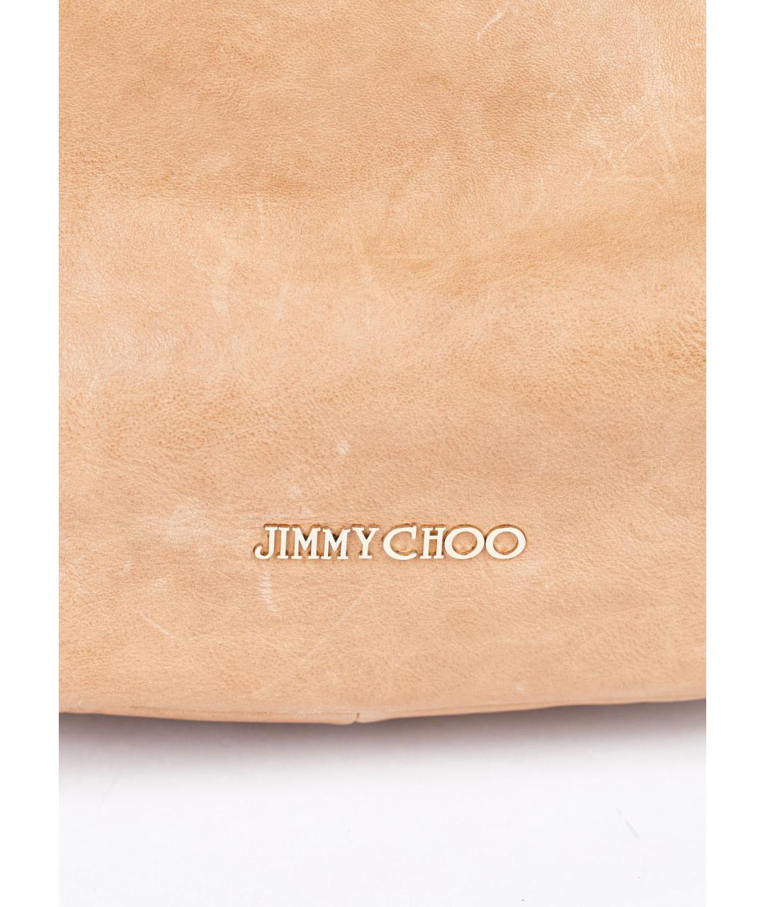 JIMMY CHOO Коричневая кожаная сумка с короткими ручками, фото 3