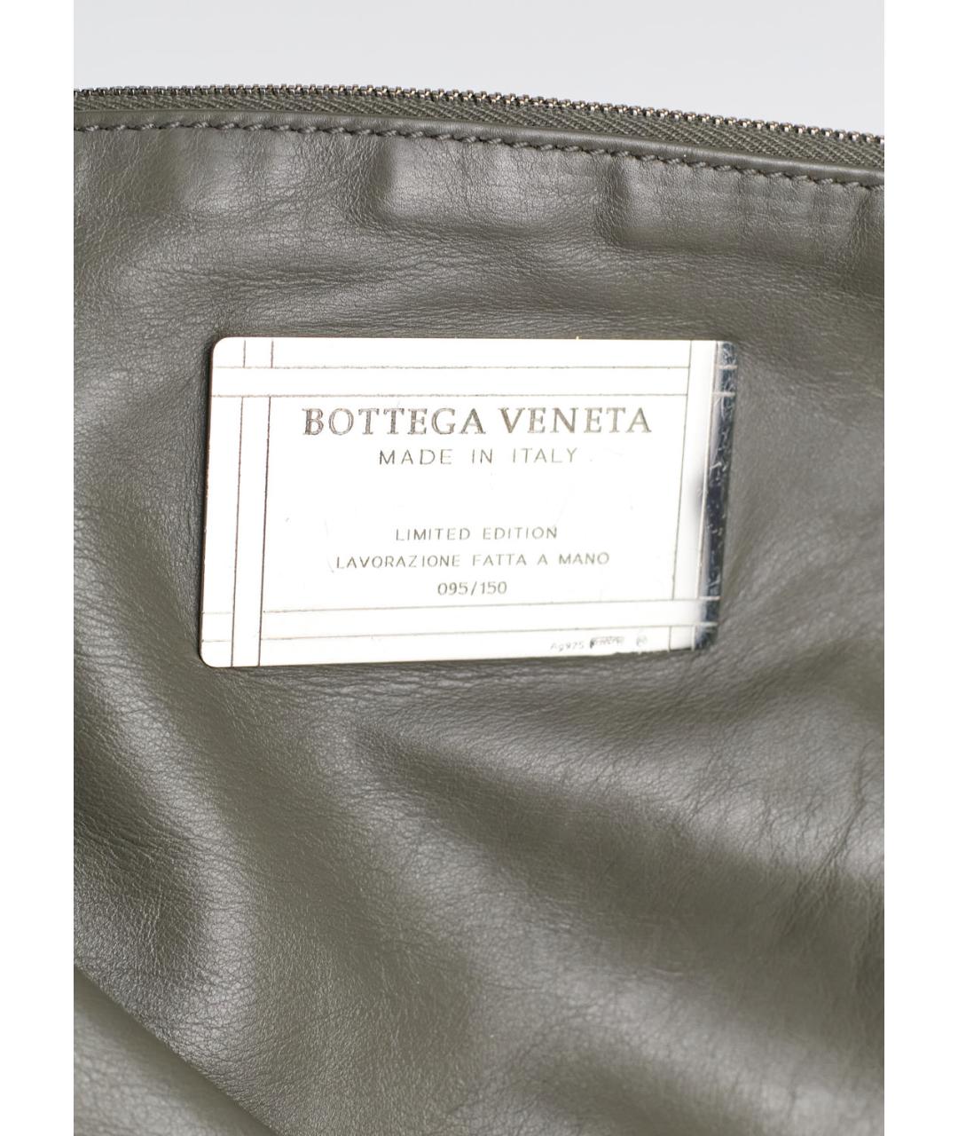 BOTTEGA VENETA Хаки кожаная сумка тоут, фото 7