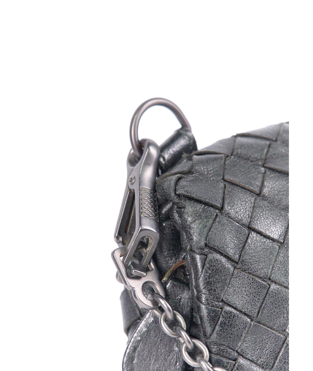 BOTTEGA VENETA Черная кожаная сумка через плечо, фото 5