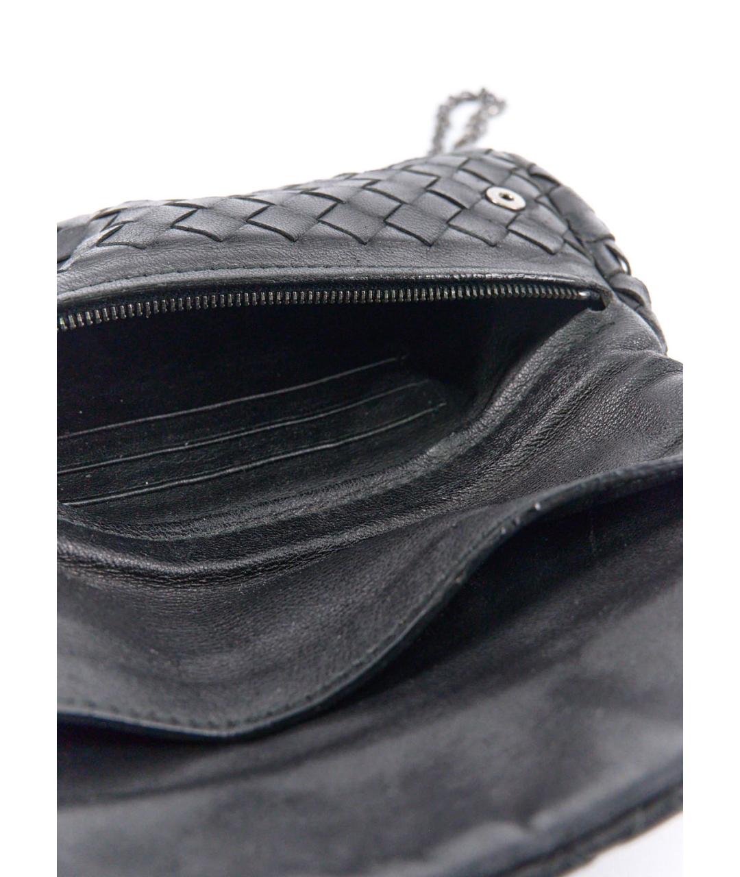 BOTTEGA VENETA Черная кожаная сумка через плечо, фото 4