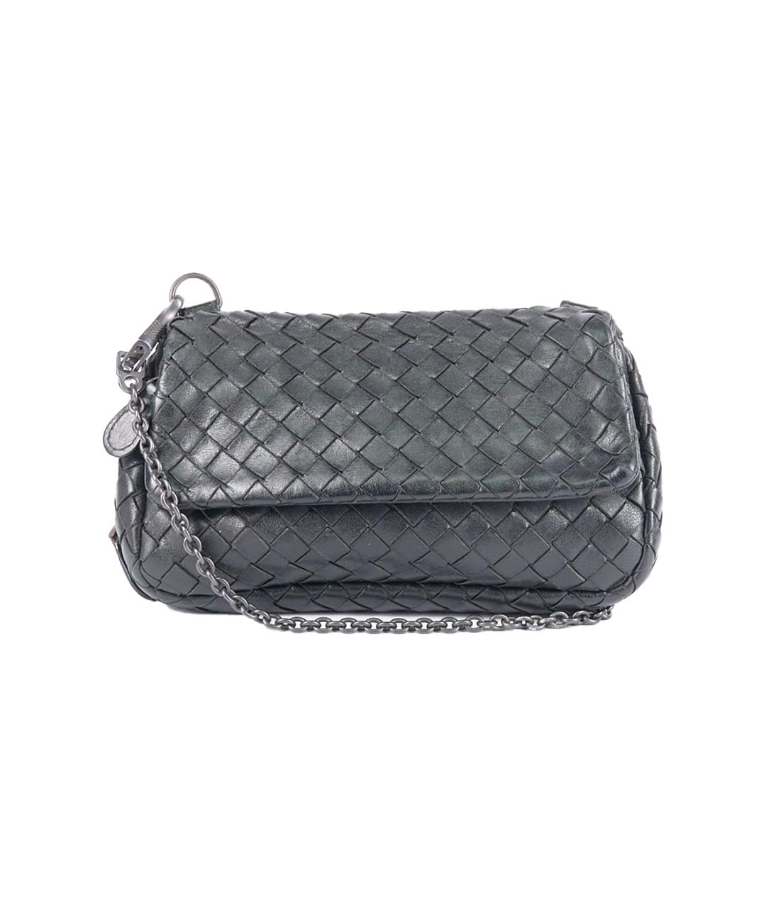 BOTTEGA VENETA Черная кожаная сумка через плечо, фото 1