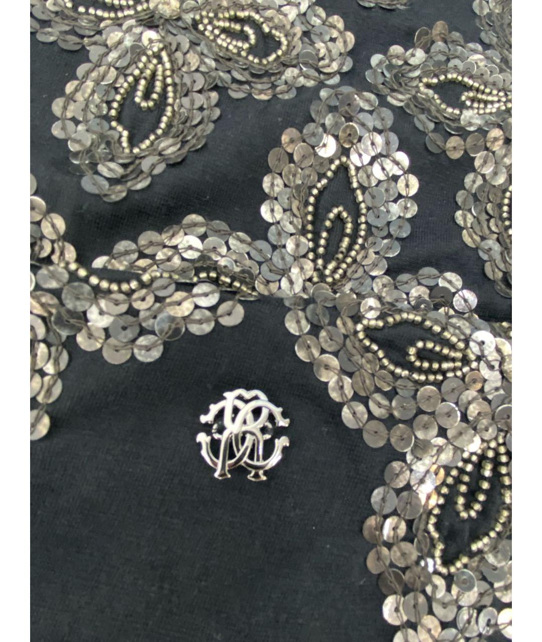ROBERTO CAVALLI Черная вискозная футболка, фото 4