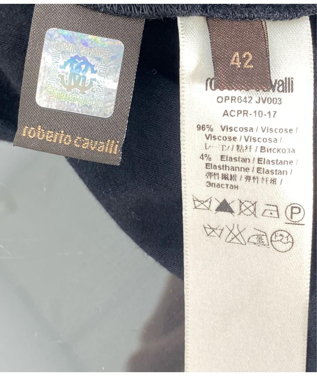 ROBERTO CAVALLI Черная вискозная футболка, фото 6