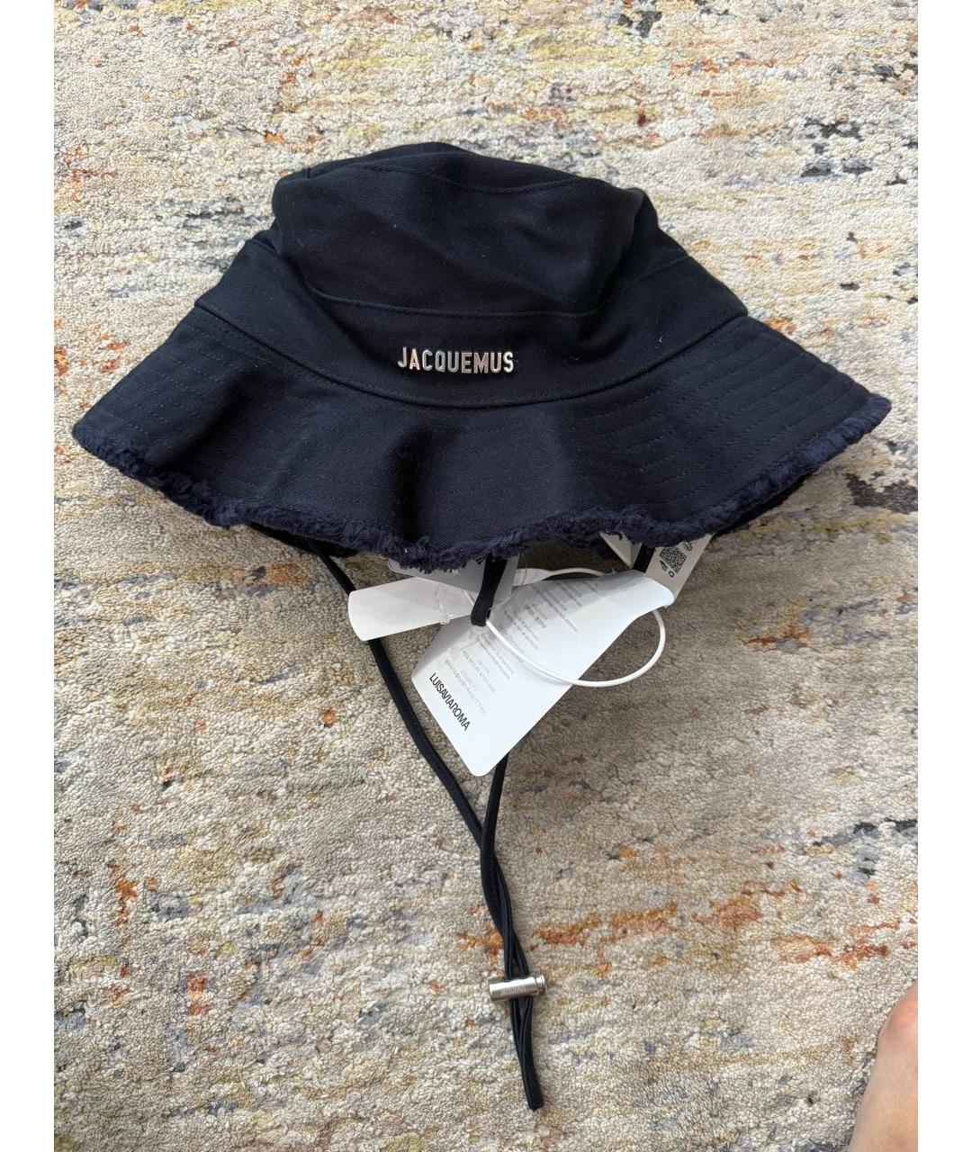 JACQUEMUS Темно-синяя хлопковая панама, фото 5