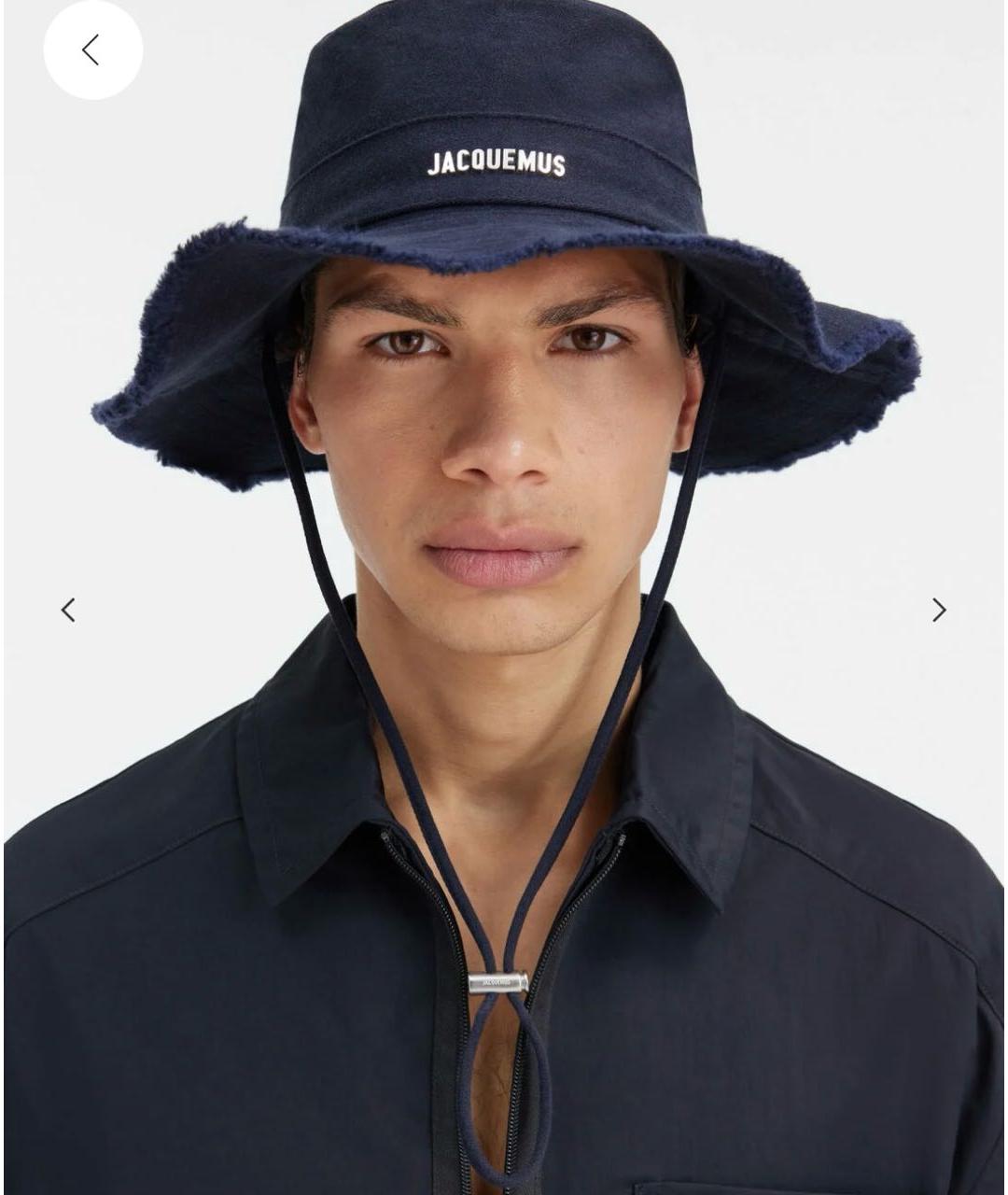 JACQUEMUS Темно-синяя хлопковая панама, фото 7