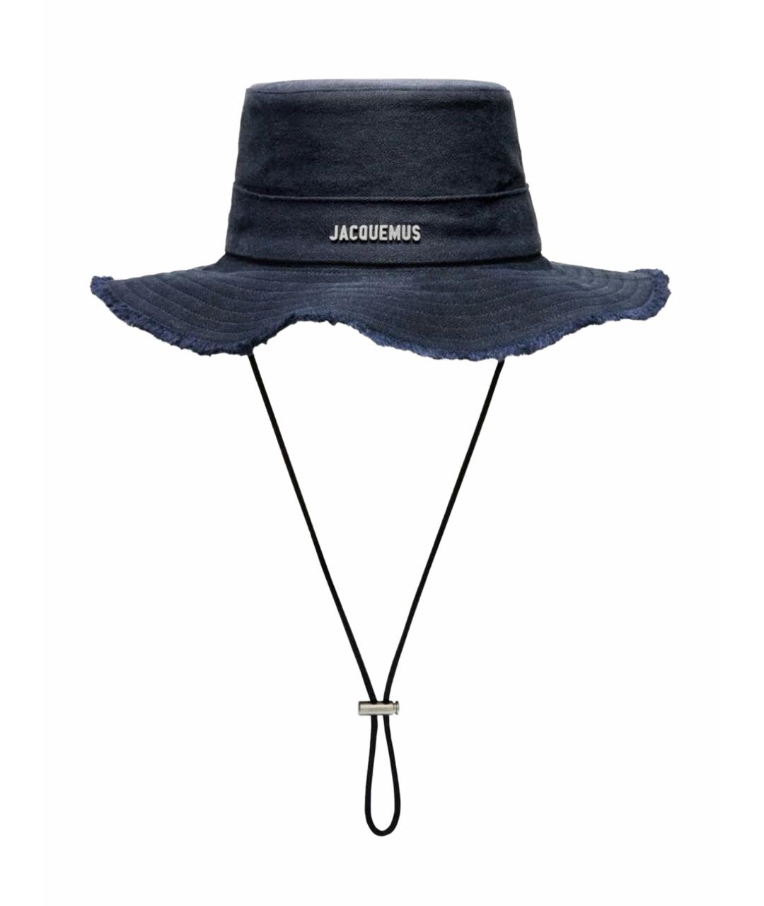 JACQUEMUS Темно-синяя хлопковая панама, фото 1