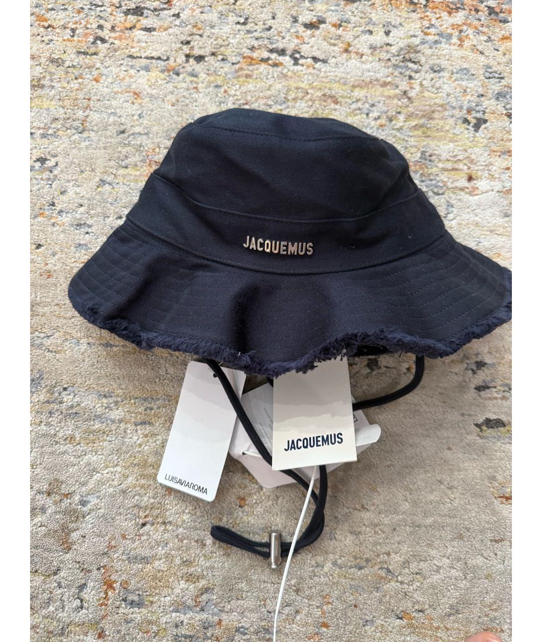 JACQUEMUS Темно-синяя хлопковая панама, фото 2