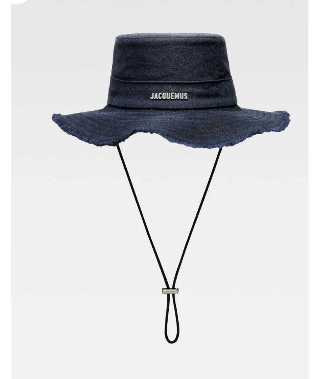 JACQUEMUS Темно-синяя хлопковая панама, фото 9