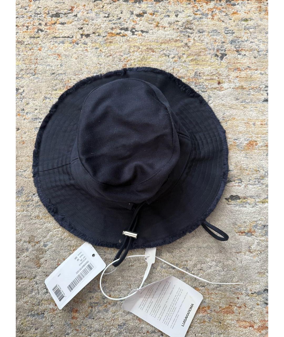 JACQUEMUS Темно-синяя хлопковая панама, фото 4
