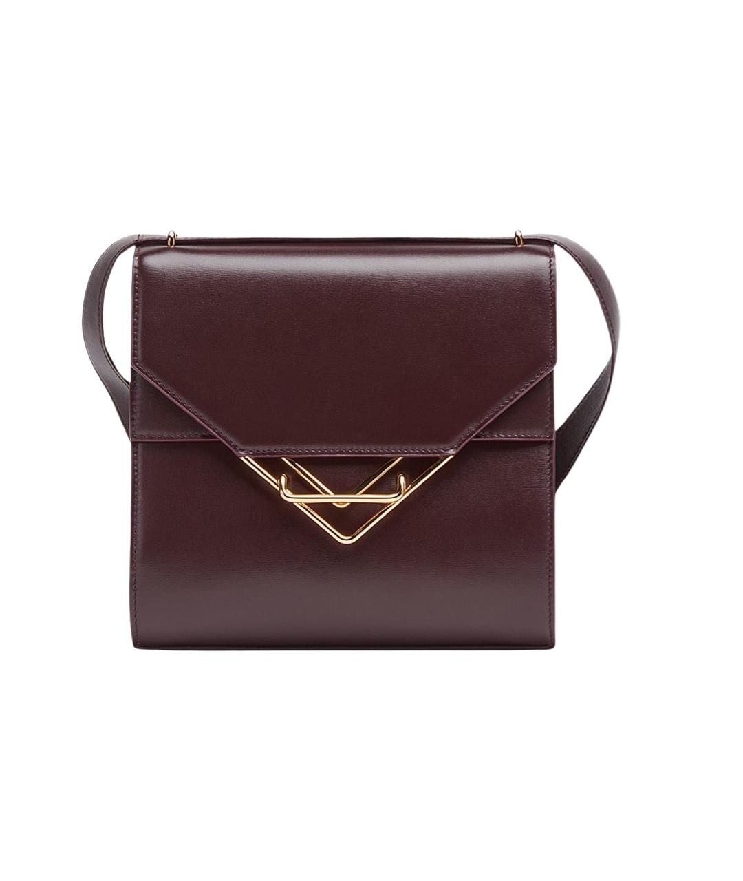 BOTTEGA VENETA Бордовая кожаная сумка через плечо, фото 1