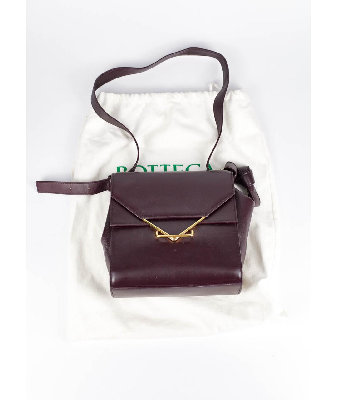 BOTTEGA VENETA Бордовая кожаная сумка через плечо, фото 8