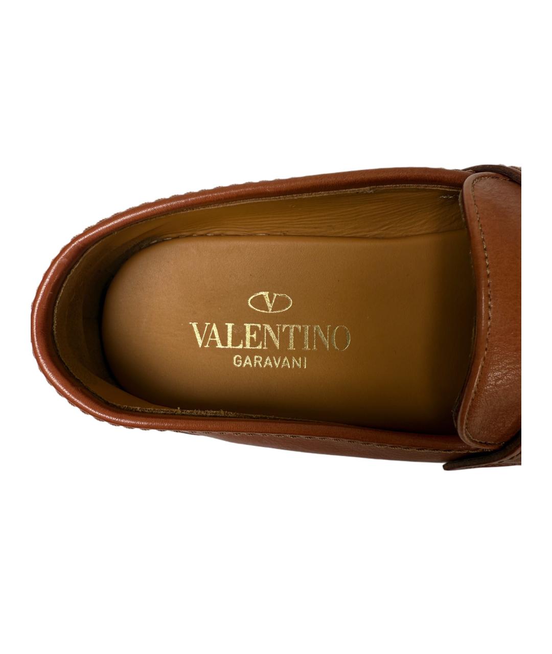 VALENTINO Коричневые кожаные мокасины, фото 6